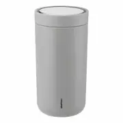 Stelton To Go Click Mug Drinking Cup Steel Plastic Light Grey Matt 200 ml