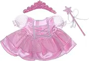 Fairy Princess w/Wand & Tiara Dress Teddy Bear Clothes Outfit Fit 14 - 18 Build-a-bear and Make Your Own Stuffed Animals