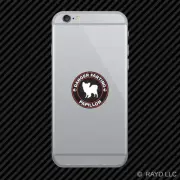 Danger Farting Papillon Cell Phone Sticker Mobile Die Cut