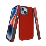 iPhone 14 Rugged Shockproof Case Cover - Best Quality, Flexible & Strong, Lightweight, Heavy-Duty Protection, Durable- Red