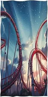 Red Roller Coaster Beach Towel, Microfiber Sand Free Beach Towel-Quick Dry for Men Women