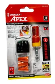 Crescent Apex Impact Driver Bit Set 11 pc Electric Shock GUARD New Sealed