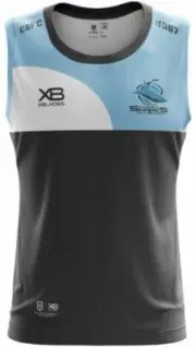 Cronulla Sharks NRL Men's Players Training Singlet 2019 X-Blades