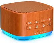 Magicteam White Noise Machine 10 Colors Lights and 25 Soothing Sounds Sleep Sound Machine with 5 Timers with Memory Feature Portable Sound Machine for Baby Adults. (Wooden)