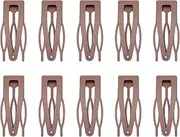 10 Pcs Double Grip Hair Clips, Sightor Metal Snap Hair Clips Hair Barrettes for Women Hair Making Salon Supplies Hair Accessories (Brown)