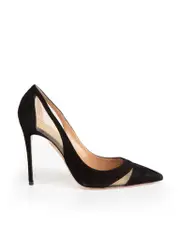 Black Savoy 105 Mesh Pumps