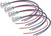 ViaGasaFamido 4 Sentences Pre-Wired R E LEDs 10 Mm 110-220 V Common Anode Electrode LED Pre-Wired R E Light Lamp 2-Color Display Common Cathod, Buttons and Displays (Red Blue)