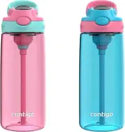 Contigo Aubrey Kids Cleanable Water Bottle with Silicone Straw and Spill-Proo...
