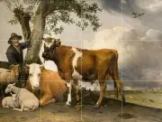 The Young Bull Tile Mural Kitchen Bathroom Wall Backsplash Art 24x18