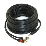 35ft 3.5mm Premium Mini-Stereo TRS Male to 2 RCA Male Audio/Speaker Cable