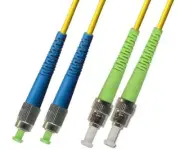 25M (82ft) OS2 FC/UPC to ST/APC Fiber Optic Cable Duplex Singlemode 9/125