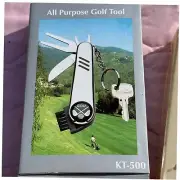 All Purpose Golf Tool Divot Repair Brush Groove Cleaner Keychain KT-500
