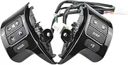 2 Steering Wheel Multifunctional Control Buttons, high-quali Steering Wheel o Control Switch Suitable for Corolla ZRE15 2007 2008 2009 2010 Black
