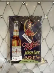 Miller High Life Classic Beer Witch Milwaukee Bar Man Cave tin metal sign Replic
