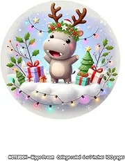 Hippo Dream - Merry: A Christmas diary Notebook cover filled with festive cheer and festive charm in a crystal ball.