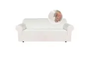 Stretch Thick Velvet Sofa Covers Couch Covers Sofa Slip Covers Lounge Covers 1/2/3 Seater | Comfortable Soft Velour Fabric, Ivory