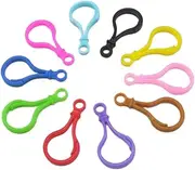 KALLORY 50pcs Candy Acrylic Clasps Keyring Hooks Bulb for DIY Accessories Bag Phone Key Decor