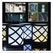 Solar Wall Light In Lattice Design Set of 4 Outdoor Decor for Beauty & Safety