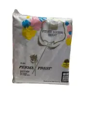 Vintage Sears White Full Fitted Bottom Sheet Perma Prest Percale NOS in Package