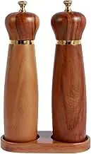 Salt & Pepper Grinder | Efficient Salt Grinder Pepper Mill Shaker | Adjustable Manual Wooden Kitchen Tools for Table Setting Storage Camping Dining Kitchen Picnic Home Decor