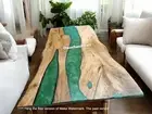 42"x72" Green Epoxy Resin Dining Table Modern Console Bar Furniture Hallway Deco