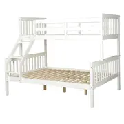 Glebe Single Over Double Bunk Bed White Frame Space Saving White