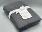 Set of (2) Pottery Barn Belgian Flax Linen Fringe Ruffle King Pillow Shams Ebony