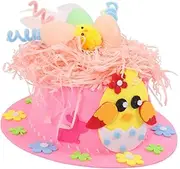 BESTonZON Easter Bunny Hat for Boys and Girls Easter Egg Hat Kit DIY Non-Woven Fabric Hat Easter Party Craft Children's Easter Accessory