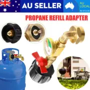 Propane Refill Adapter Gauge Control Valve Elbow Converter Kit 20lb to 1lb QCC1