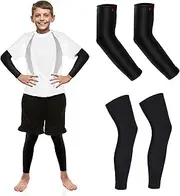 [Luwint] Kids UV Sun Protection Arm Sleeves Compressive Leg Sleeves Cooling Cover for Children