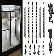 LED Safe Lighting Kit (6) 12’’ Linkable Light Bars + Rocker Switch + Power Adapter Under Cabinet Lighting Gun Safe Locker Closet Shelf Showcase Lighting 5000K Daylight