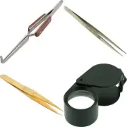 'Precision 10X Loupe & Cross-Lock Tweezers Set for Gemstone & Watch Repair'