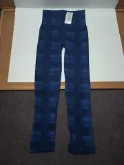 Minerva Youth Girls Blue Plaid Leggings Age 10-14