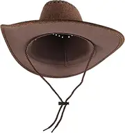 [COLLBATH] Cowboy Hat Men's Women's Wide Brim Beach Sun Hat Foldable Western Hat for Outdoor Travel Party Coffee