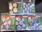 The Beadery Beaded Christmas Ornament Craft Kits lot of 5 Angels Heart Snowflake