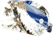 [WOSHJIUK] Working Hat 2 Pack Scrub Caps for Women,Winter Snow Mountain Landscape,Tie Back Cap Adjustable Scrub Hat