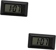 Gatuida 2pcs Car Electronic Clock Mini Electronic Clock Tiny Clock Micro LED Digital Clock Small Digital Watch Clock Projector Timer Digital Calendar Tiny Electronic Clock Plastic Black