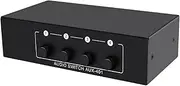 3.5mm Aux + RCA L/R Bi-Directional Stereo Audio Switch Selector 4 in 1 Out