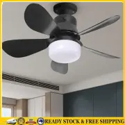 30W Ceiling Fan Light 3 Speeds LED Bulb Ceiling Fan (Black Small Remote) .