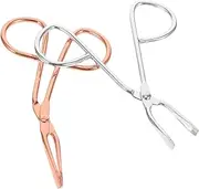 TOVINANNA 2PCS Stainless Steel Eyebrow Scissors Tweezers Precision Eyelash Tool for Grooming Eyebrow Shaping Lightweight Portable Beauty Accessories