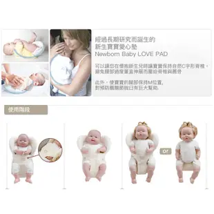 韓國 i-angel - LOVEPAD 專屬新生兒用寶寶全包覆式愛心內墊-米白