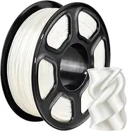 3D Printing Filament Silk Silk Shiny PLA Filament 1.75mm (± 0.02 Mm) Pla 3D Printing Filament Excellent Toughness High Precision Compatible with Most of 3D Printer,One Size, White