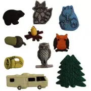 Camping 4001 - Buttons Galore - Outdoors / Wilderness - Craft Sewing Scrap