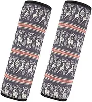 Car Seat Belt Pads 2 Pcs Breathable Seat Belt Shoulder Strap Covers Pad Child Safety Seat Shoulder Strap Cover Car Accessories for Adults and Kids S Christmas Pixel Pattern Deers Elks