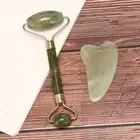 1 Set Massager Tool Natural Facial Jade Roller Face Thin + Body Gua Sha BoarD2