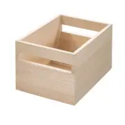 iDesign Rectangle Wood 7.5x10cm Storage Bin Kitchen Organiser w/ Handles Natural