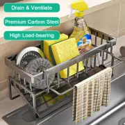 Kitchen Sink Caddy Self Drain Tray Sponge Soap Holder Organizers Storage Rack