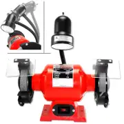 6" Bench Grinder Electric Sharpening Grinding Metal Polisher With Light 3400 RPM