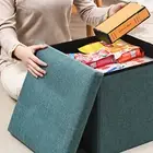Decorative Storage Stool Cube Foldable Waterproof with Padded Seat