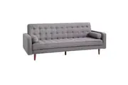 Design Square Designer Modern Scandinavian Fabric 3-Seater Sofa Bed - Dark Grey
